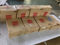 Lot of (8) Set of 3 Pre-Lit Ceramic Tabletop Christmas Trees - Uninspected