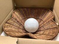 Boho Chandelier Hand Woven Wicker Pendant Light for Kitchen Island, Foyer