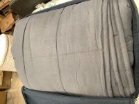 L'AGRATY Weighted Blanket for Adults- Dark Grey, 48"x72", 15lbs, Twin Full Size Heavy Throw Blanket, Cooling, Breathable, Microfiber with Glass Beads, Big, Washable, All-Season