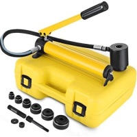 VEVOR Hydraulic Knockout Punch 6 Die 10 Ton, 1/2" to 2" Hand Tool Cutter Driver Kit