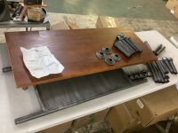 41.3inch Height Industrial Bar Table Rustic Metal Pipe Wood Design - Missing 4 Screws
