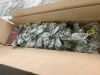 7.5' Snow Flocked Artificial Pencil Christmas Tree w/ Stand - 2