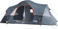 UNP Camping Tent 10-Person-Family Tents, Parties, Music Festival Tent, Big, Easy Up, 5 Large Mesh Windows, Double Layer, 2 Room, Waterproof, Weather Resistant