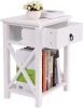 White Single Drawer Night Stand