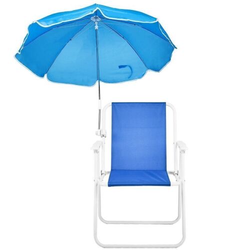 Foldable Beach Chair with Detachable Umbrella