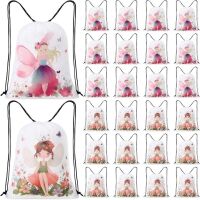 Lot of (2) Flower Fairy Drawstring Bags, 24 Pc, 16.5 x 12.6 Inch