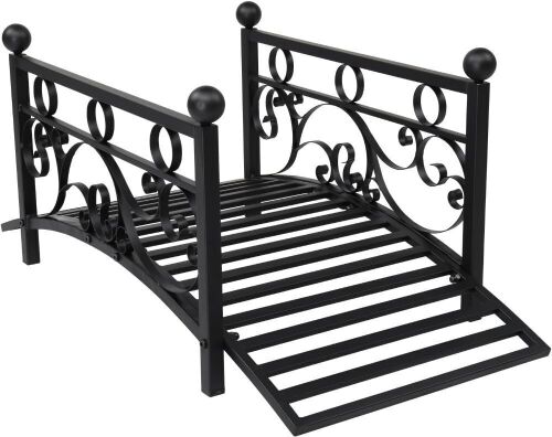 VINGLI 3.4ft Metal Garden Bridge, 330lbs Capacity