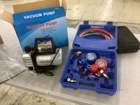 AC Vacuum Pump and Gauge Set