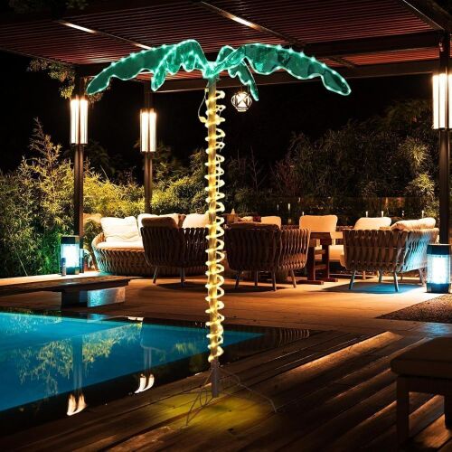 VINGLI 5FT Outdoor Lighted Palm Tree