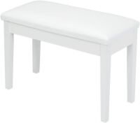Bonnlo White Wooden Duet Piano Bench with Storage and Padded Cushion