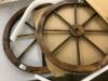 VINGLI 24" Decorative Wooden Wagon Wheel, Set of 2 - 3