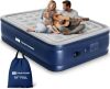 Air Mattress Full with Built in Pump,18'' Raised Inflatable Blow Up Mattress Full Size, 3 Mins Quick Self-Inflation/Deflation Inflatable Bed for Guests & Home, Outdoor Camping (Navy)