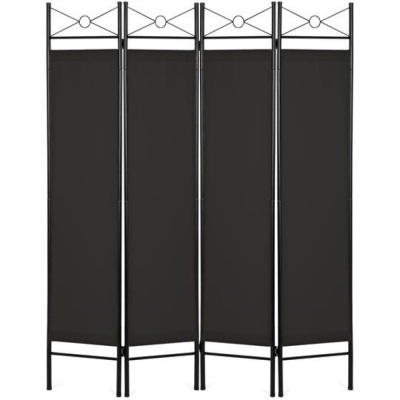 4-Panel Folding Privacy Screen Room Divider Decoration Accent, 6ft. Appears New