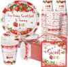 Strawberry 1st Birthday Party Tableware, 200pc