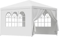 10' X 10' Outdoor White Waterproof Gazebo Canopy Tent with Removable Sidewalls
