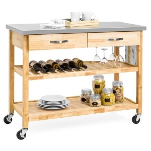 Kitchen Island Utility Cart w/ Stainless Steel Countertop. Appears New