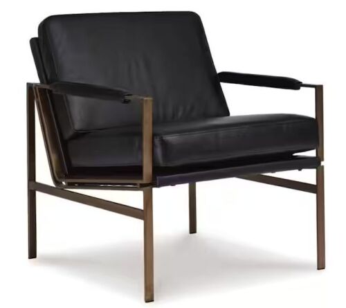 Signature DESIGN BY ASHLEY Puckman Black Leather Match Arm Chair