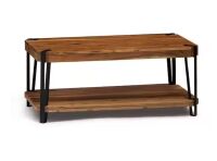 Alaterre Furniture Ryegate 48 in. Natural Rectangle Wood Top Coffee Table with Shelf