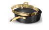 GRANITESTONE Charleston Collection 4 qt. Aluminum Hammered Nonstick Deep Saute Pan with Strainer Glass Lid in Black