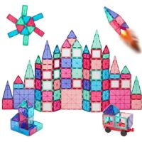 110-Piece Kids Magnetic Tiles Set, Educational Building STEM Toy w/ Case