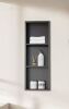 12 in. W x 36 in. H x 4 in. D Waterproof Recessed Shower Niche with Double Shelves in Matte Black, No Tile Needed