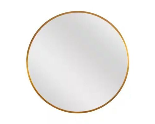 28 in. x 28 in. Modern Round Metal Framed Gold Wall Mirror