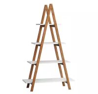Siavonce Solid Bamboo Wood Oxford "A" Frame Ladder Display Bookshelf
