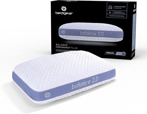 Bedgear Balance Performance Pillow 2.0, Moisture Wicking, Medium Firmness, Washable Removable Cover, 20" W x 26" L x 5.75" H
