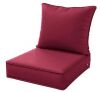 22 in. x 24 in. x 4 in. Square Outdoor Deep Seating Cushion Set Seat and Back Cushion for Lounge Chair Burgundy