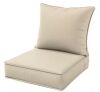 22 in. x 24 in. x 4 in. Square Outdoor Deep Seating Cushion Set Seat and Back Cushion for Lounge Chair Cream