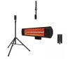 HEAT STORM Tradesman 1500-Watt Electric Indoor/Outdoor Quartz Infrared Portable Space Heater w/Tripod Wall and Ceiling Mount, Black