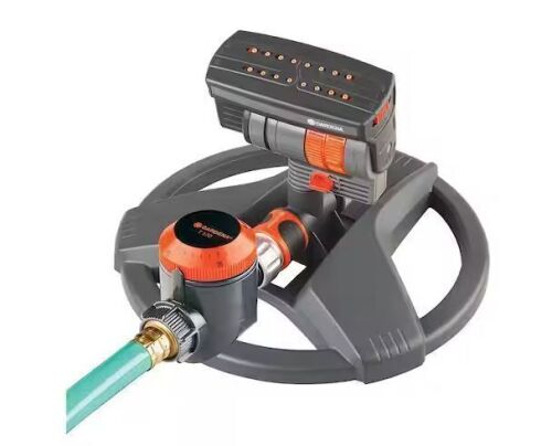 GARDENA 2300 sq. Coverage ZoomMaxx Oscillating Sprinkler with Mechanical Timer On Weighted Sled Base