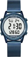 Women's Step Counter Pedometer Watch with Stainless Steel Bracelet, Stylish Design, No App, No Charging Needed for Step, Calorie, Distance, Alarm, Countdown Timer，TU-2401