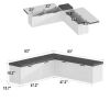 FUFU&GAGA Modern L-Shaped Corner Wooden Storage Bench - 2