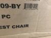 BOSS Office Products Wing Back Chair Burgundy Vinyl Mahogany Button Tufted Brass Nail Heads - 4