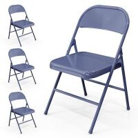 VINGLI 4-Pcs 350 lbs Folding Chairs with All Steel Metal Frame
