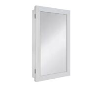 Glacier Bay 15-1/4 in. W x 26 in. H Framed Recessed or Surface-Mount Bathroom Medicine Cabinet with Mirror, Gray