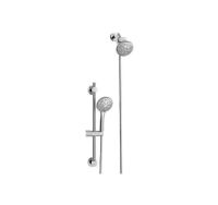 Glacier Bay Wall Bar 6 -Spray Patterns with 1.8 GPM 4.5 in. Wall Mount Dual Shower Heads with Nail Glue Installation in Chome