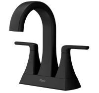 Pfister Bruxie 4 in. Centerset Double Handle High Arc Bathroom Faucet with Drain Kit Included in Spot Defense Matte Black