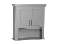 RiverRidge Home Somerset 22.88 in. W x 24.81 in. H x 7.88 in. D Bathroom Storage Wall Cabinet in Gray