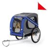 Dog Bike Trailer Folding Pet Cart with Universal Hitch 20in Wheels and 3 Entrances