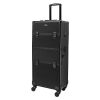 Omysalon 2-in-1 Aluminum Rolling Makeup Cosmetic Organizer Train Case