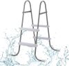 Metal Frame Above Ground Swimming Pool Entry, 2 Step Exit Ladder for 33" High Wall Pools, 300 Pound Capacity