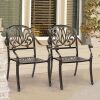 2-Pcs All-Weather Cast Aluminum Elizabeth Back Dining Chairs