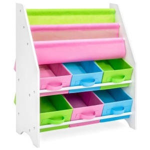 Kids Toy and Book Storage Organizer Shelf Rack w/ 6 Bins. Appears New