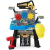 Pretend Play Kid's Workbench, Child's Construction Toy Set w/ 150 Accessories, Electric Drill - Blue
