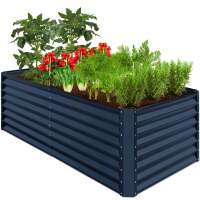 Outdoor Metal Raised Garden Bed for Vegetables, Flowers, Herbs - 6x3x2ft