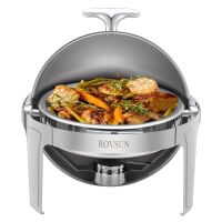 ROVSUN 6 QT Roll Top Stainless Steel Round Chafing Dish