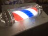 OmySalon 28in Classic Style Barber Pole LED Light with Rotating Red White Blue LED Strips - 3