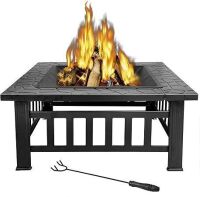 HomGarden 32" Square Metal Fire Pit
